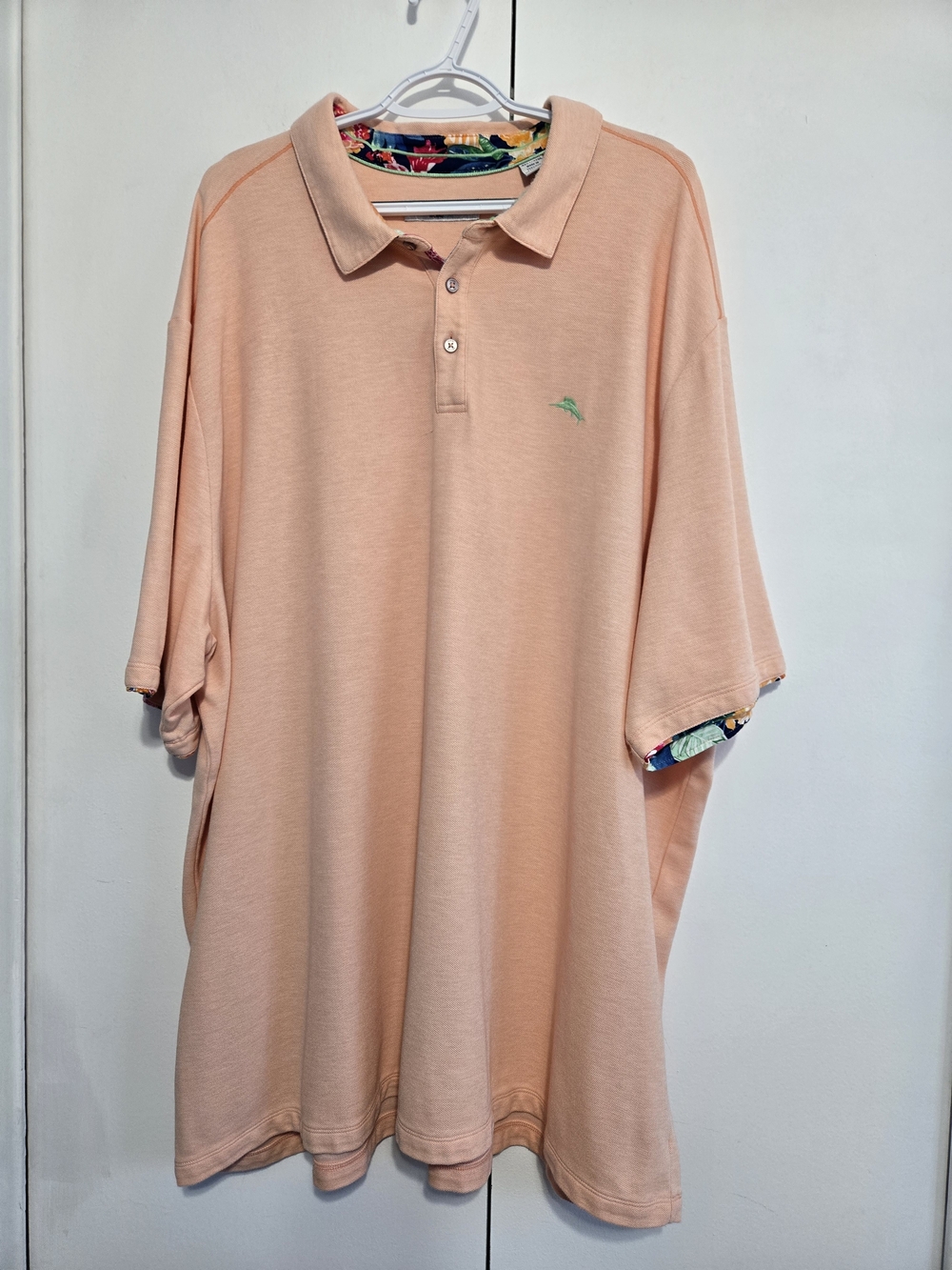 Tommy Bahama IslandZone Polo Shirt 4XLT Supima Cotton Peach Big Tall